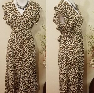 Sienna Sky Leopard Animal Print Midi Dress